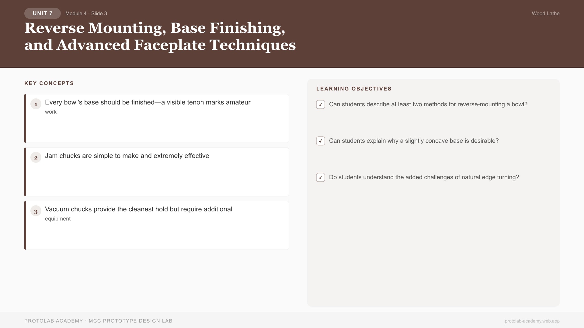Reverse Mounting, Base Finishing, and Advanced Faceplate Techniques