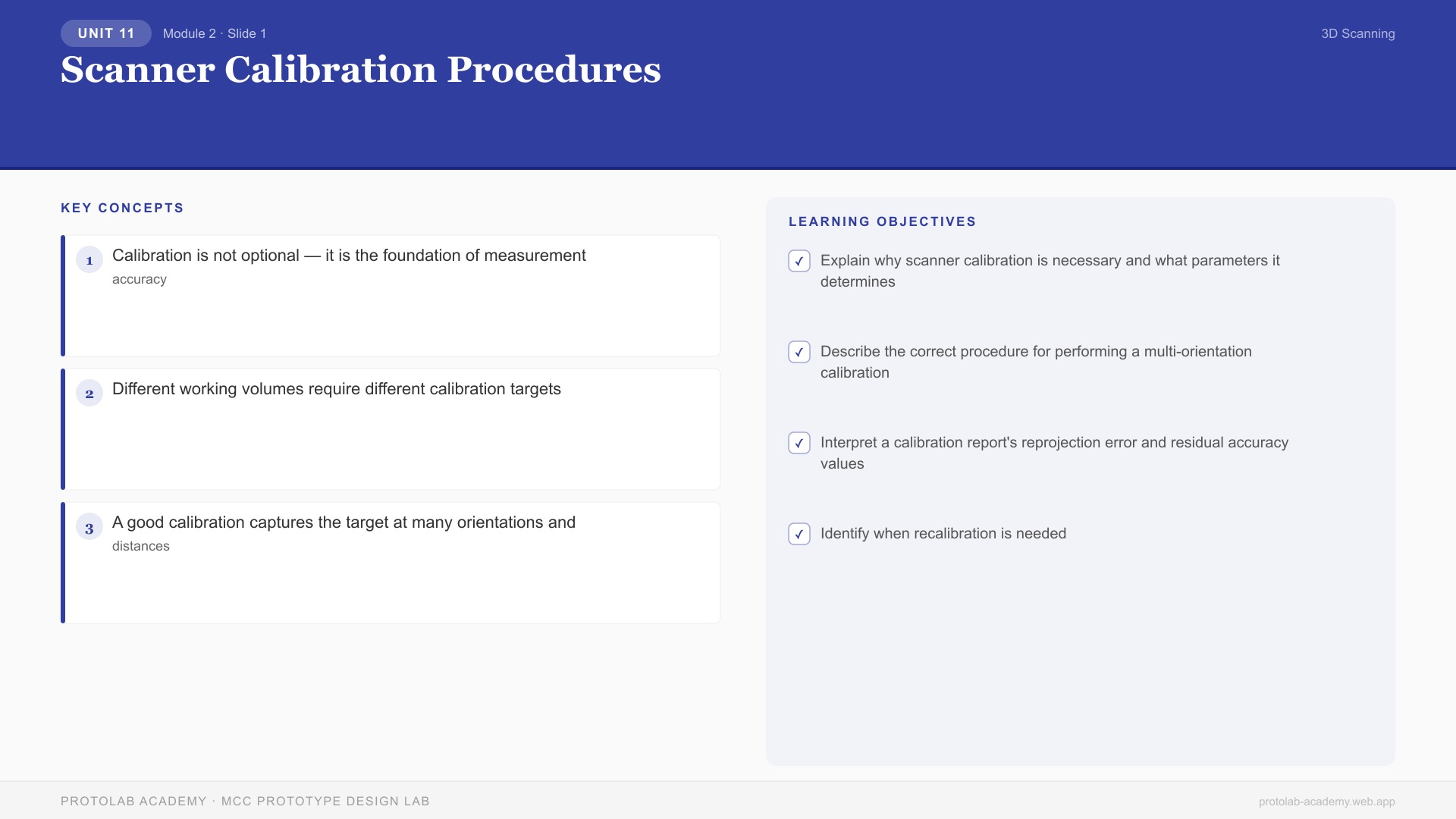 Scanner Calibration Procedures