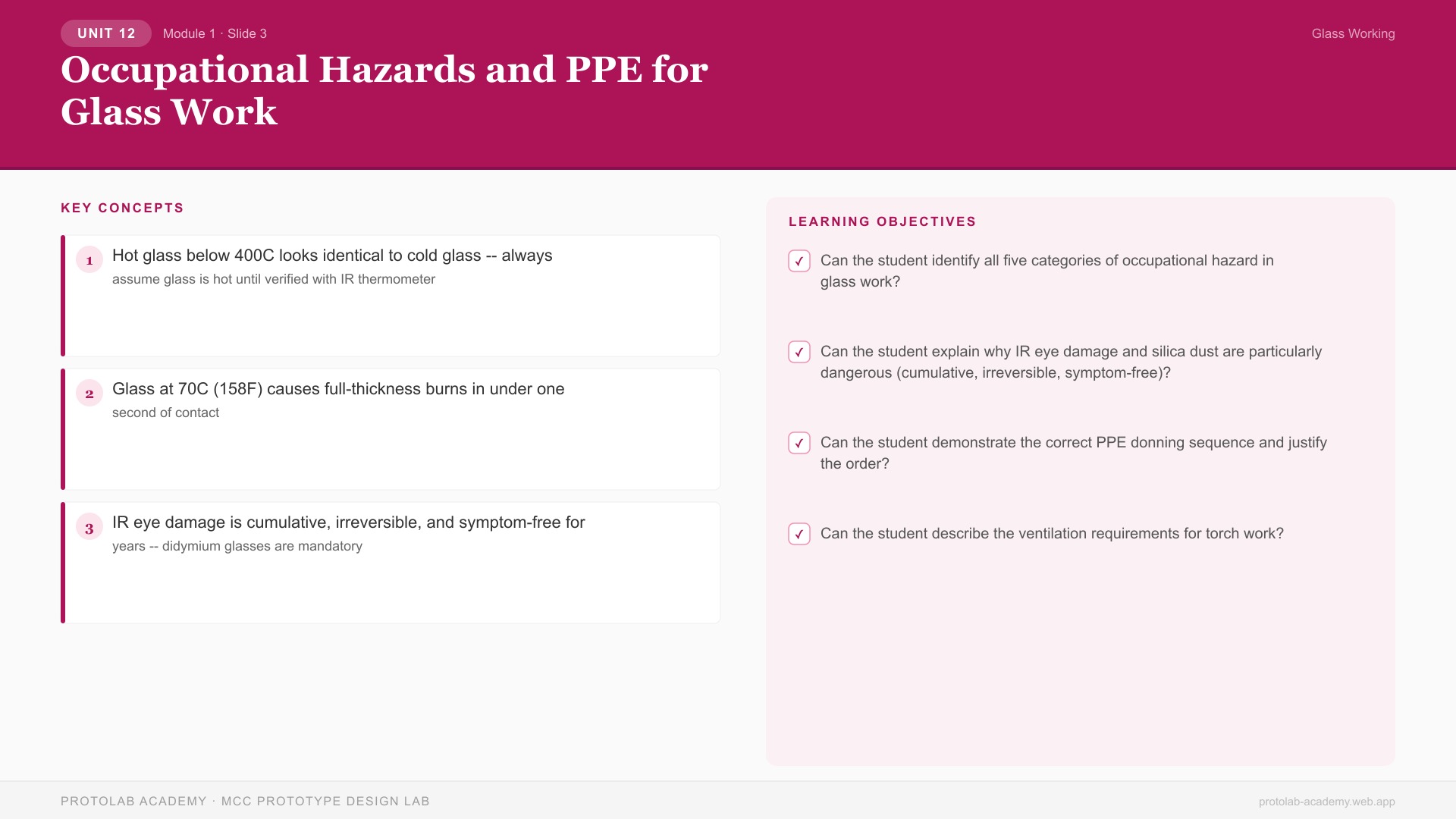 Occupational Hazards and PPE for Glass Work